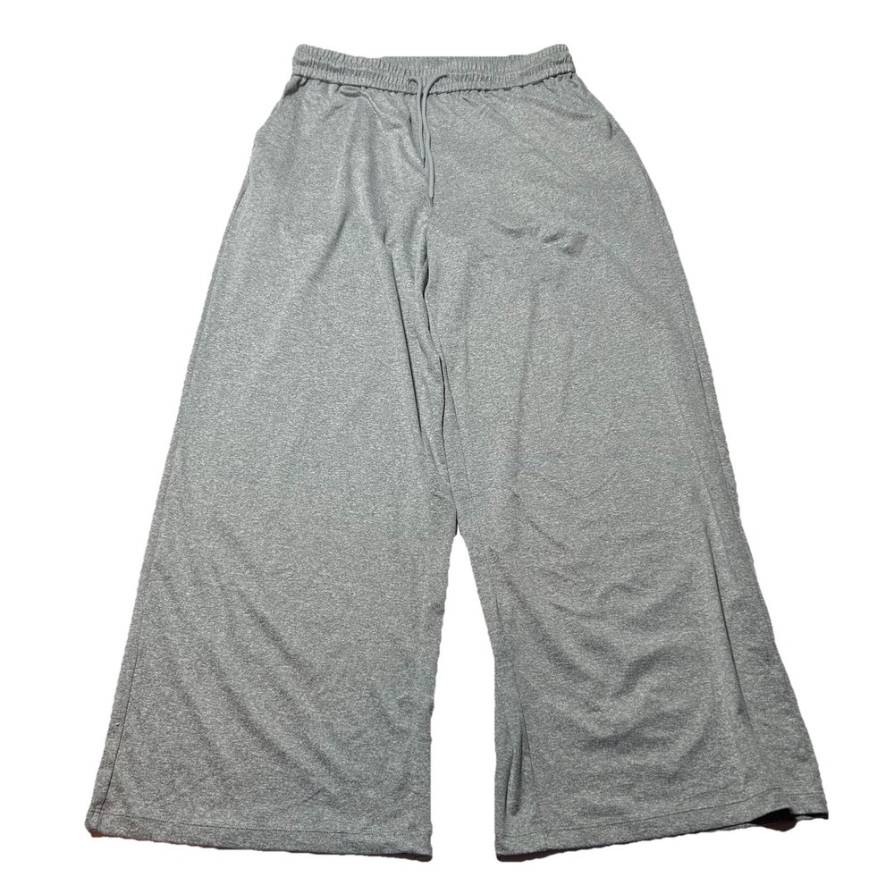 NEW HALARA‎ High Waisted Drawstring Pocket Wide Leg Pants in Fog Gray Large